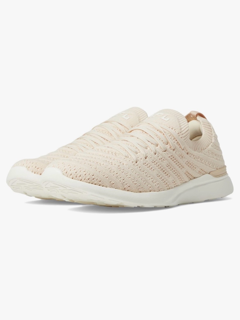APL TechLoom Knit Slip-On Sneakers in Pale Pink and White Mens US 10.5